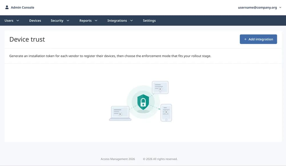 Device Trust Management interface